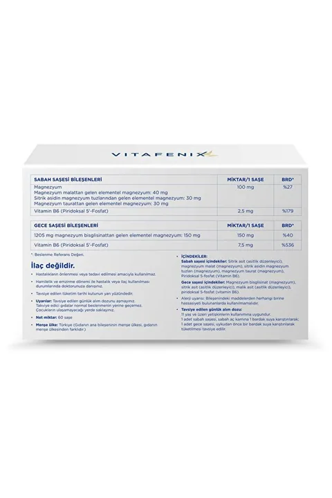 Vitafenix Magna P Magnezyum Vitamin B6 60 Saşe 2